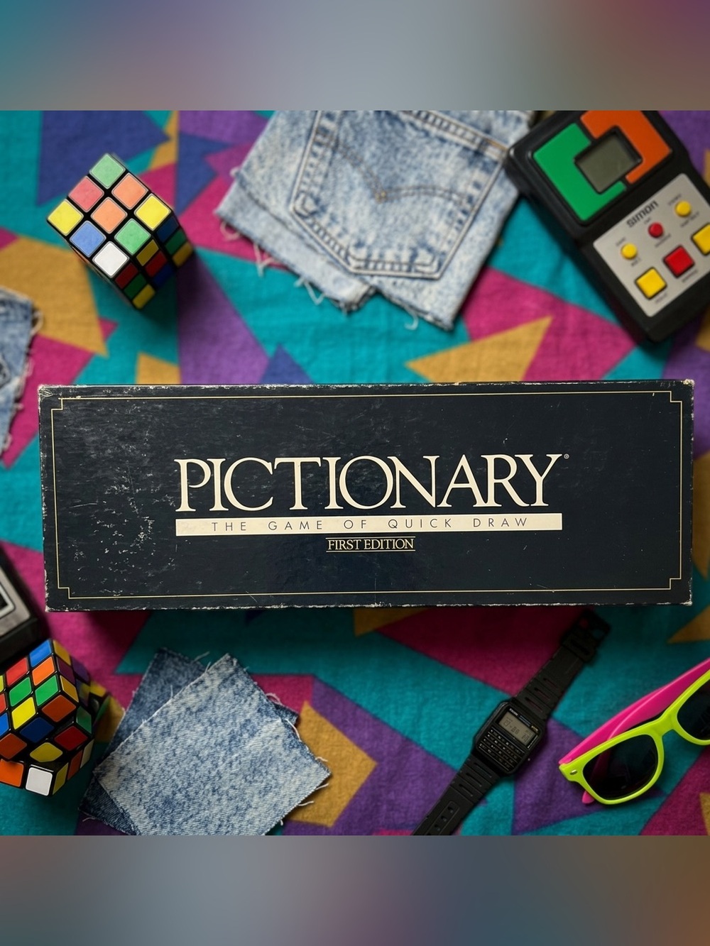 Vintage Pictionary Game First Edition 1985 Classic Drawing Board Game